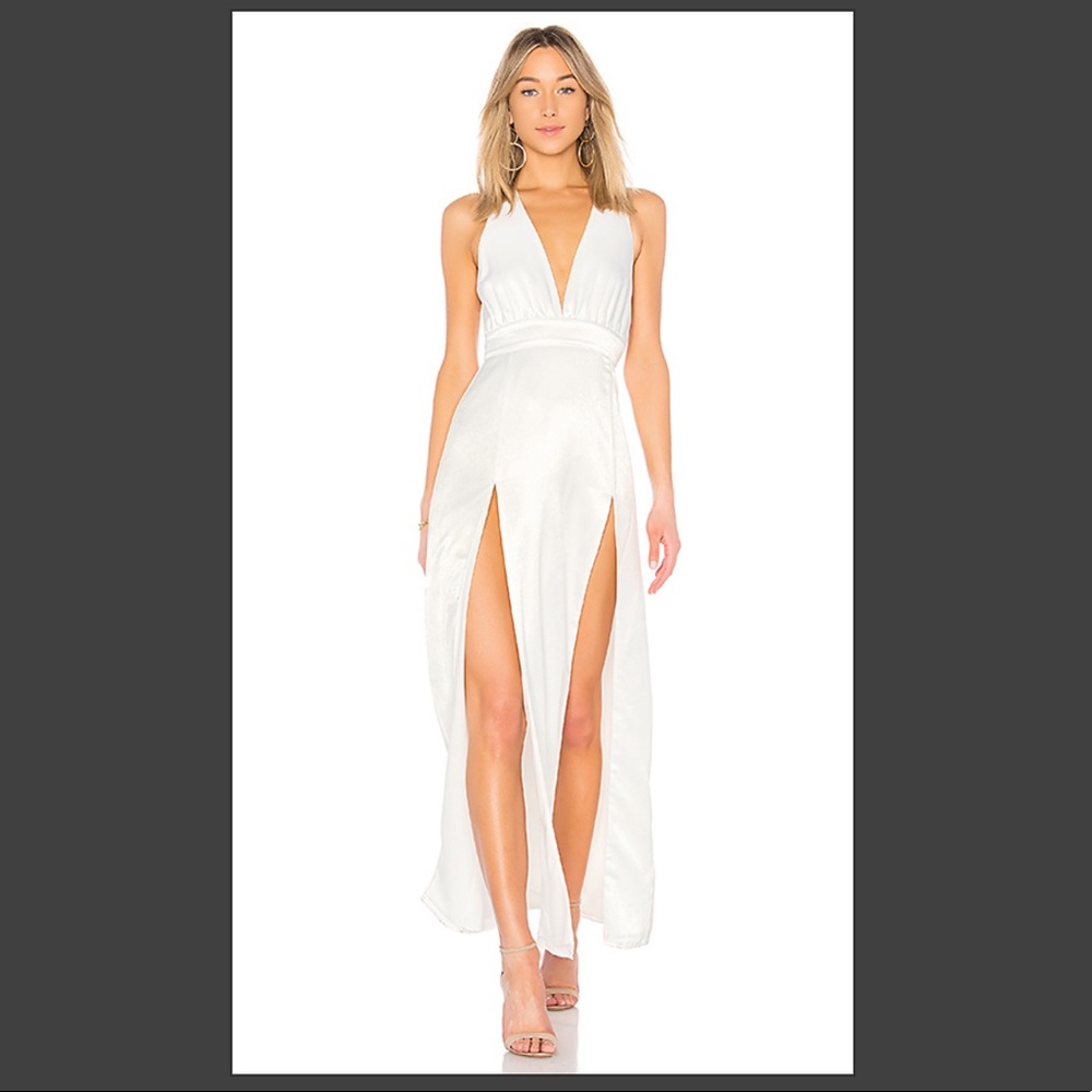 Lovers & Friends Naomi Gown In White Gem